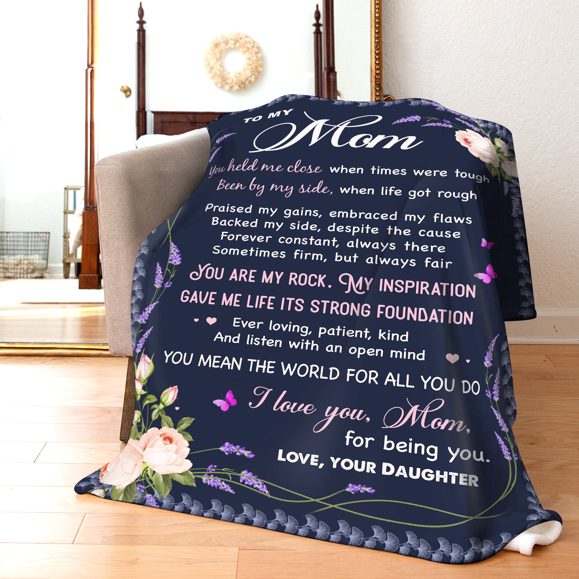 Mom Gift From Son Mother's Day Gift Personalized Fleece Blanket - Oh Canvas