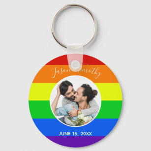 Personalized Rainbow Keychain - Gay Couple Personalized Gifts