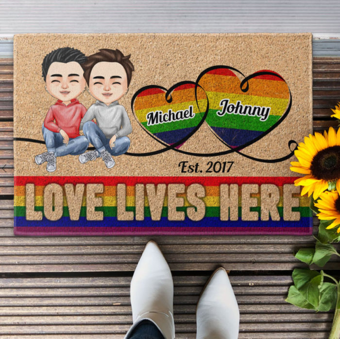 Personalized Face Doormat - Wedding Gifts For Male Gay Couples