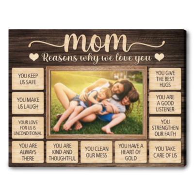 Custom Reasons Why We Love You Mom Canvas Unique Mother's Day Gift Idea