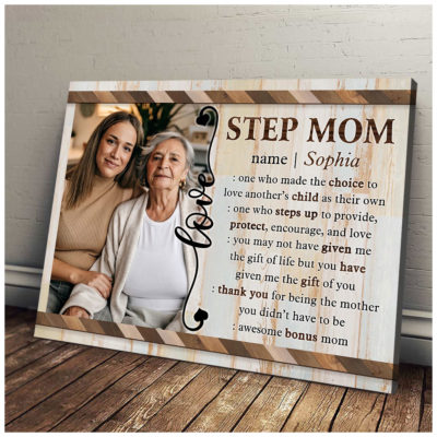Customized Step Mom Canvas Print Special Mother's Day Gifts For Step Mom 01