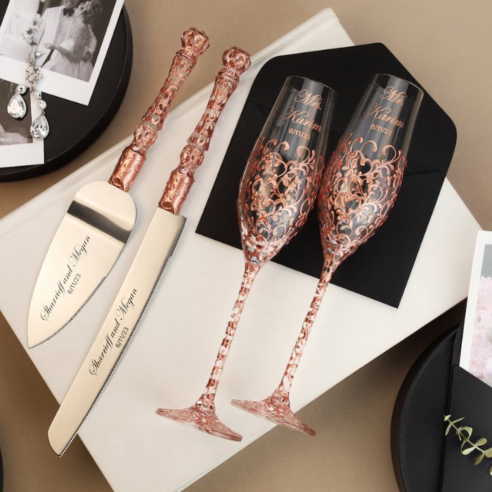 Set Of Champagne Glasses - engagement gifts for bride