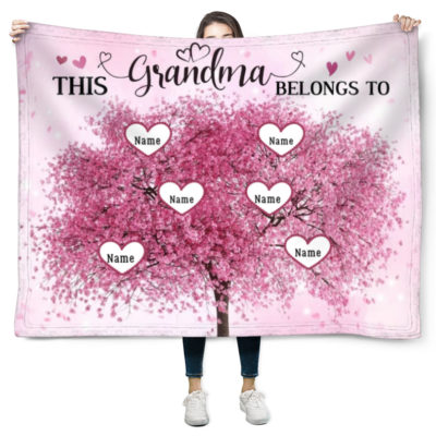 Grandma Gift Blanket Customized Mothers Day Birthday Gift For Grandma