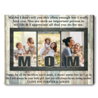 Thoughtful Gift For Mother's Day Custom Photos Mom Canvas Gift
