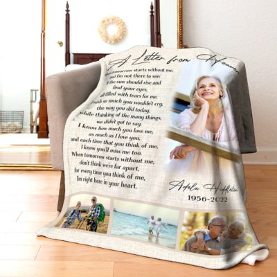 In Loving Memory Personalized Photo Fleece Blanket For Loss of Wife Husband