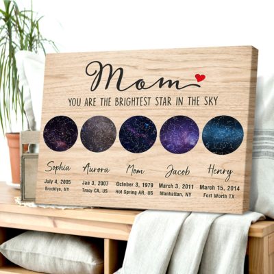 Mothers Day Gift Customized Constellation Star Map Canvas