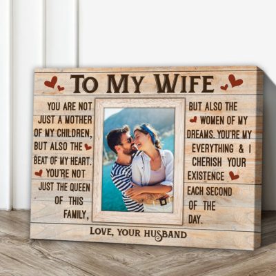 Mothers Day Gift For Wife Personalized Husband and Wife Portrait From Photo Canvas