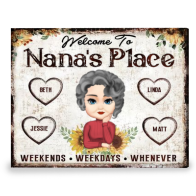 Personalized Grandma Gift For Mother's Day Welcome Canvas Print