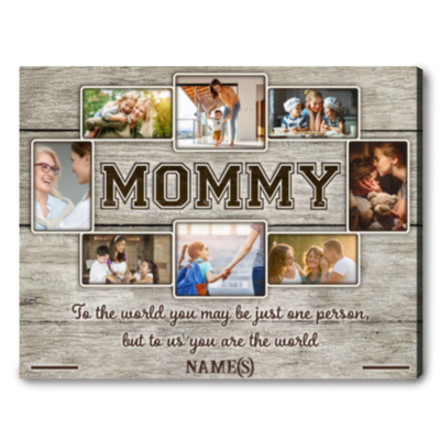 Customized Photos Collage Mommy Canvas Special Gift For Mother's Day
