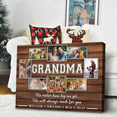 Customized Photos Collage Grandma Canvas Gift On Mother's Day 01