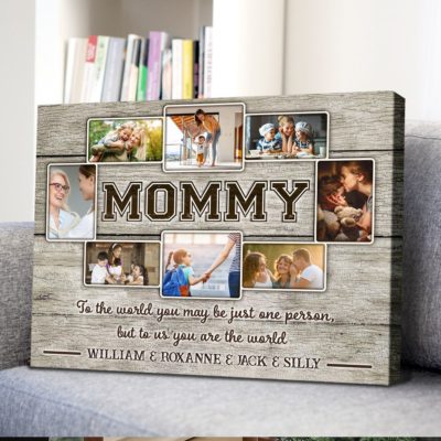Customized Photos Collage Mommy Canvas Special Gift For Mother's Day 01
