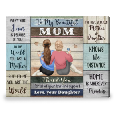 Mother's Day Personalized Gift Mom Gift From Daughter Canvas Print