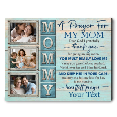 Customized Mother's Day Gift From Daughter Prayer For My Mom Canvas