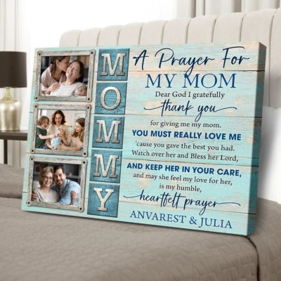 Customized Mother's Day Gift From Daughter Prayer For My Mom Canvas 01