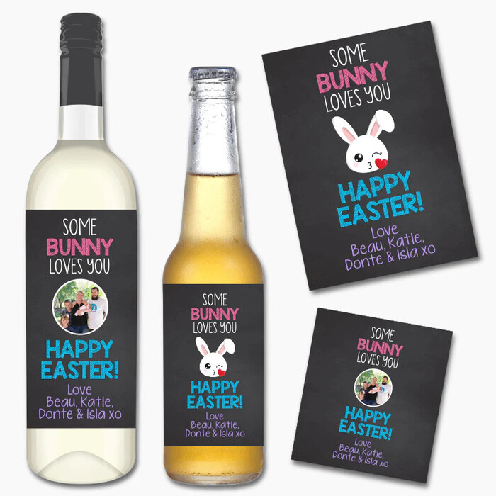 Easter Bunny Wine Labels as Easter gifts for men
