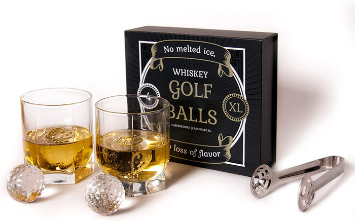 Golf Ball Whiskey Chillers as men's easter basket for boyfriend