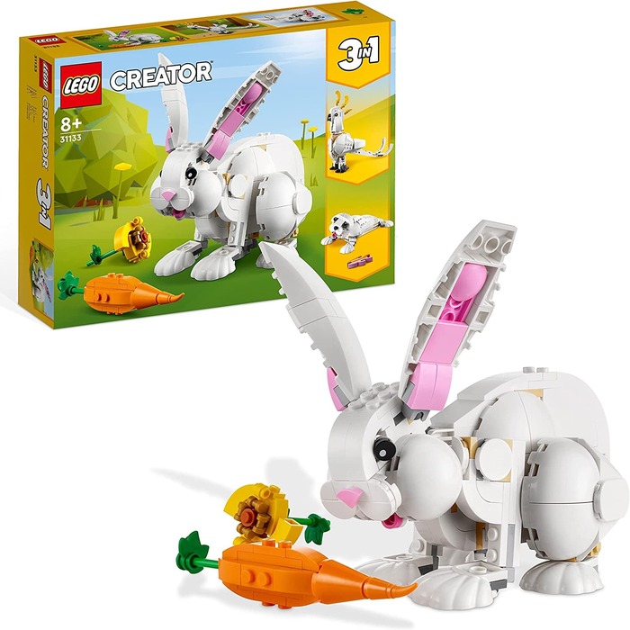 White Rabbit Animal Toy Building Set - Easter Bunny Basket