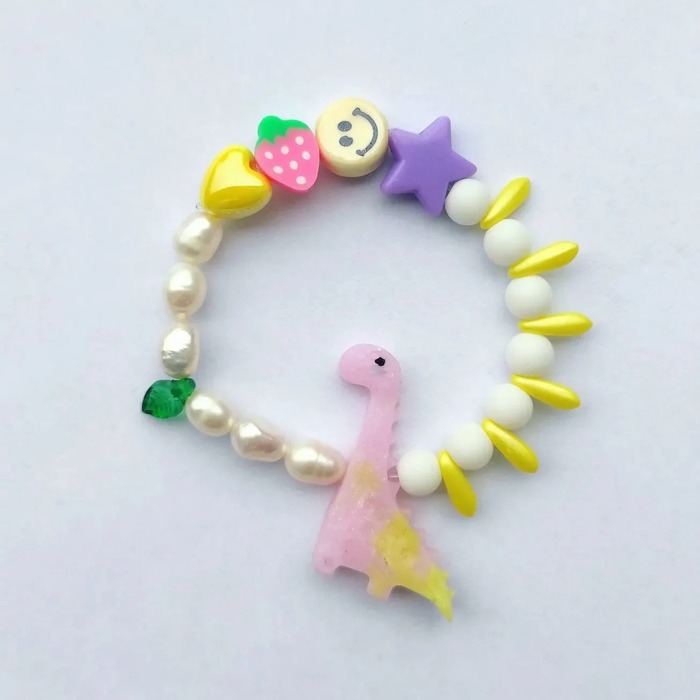 Pink Allosaurus Dino Bracelet - Easter basket ideas for kids