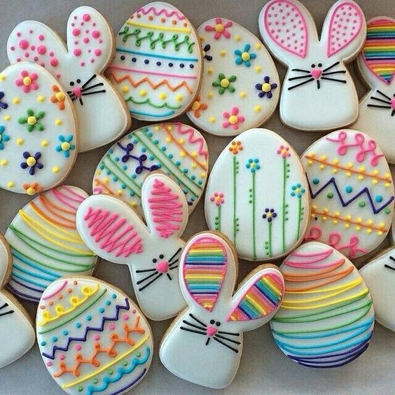 Lovely Cookies For Easter Party - Easter bunny basket