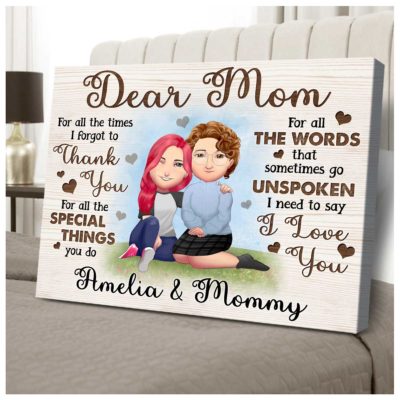 Custom Unique Mother's Day Canvas Birthday Gift For Mom From Daughter 01