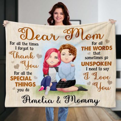 Custom Special Mother's Day Blanket Birthday Gift To Mom From Daughter 01
