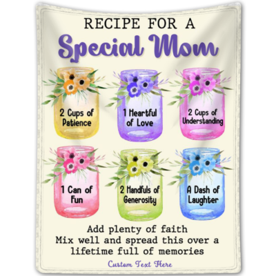 Meaningful Mothers Day Gift Ideas Mason Jar With Flowers Fleece Blanket Gift For Mom