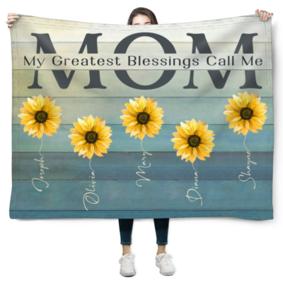 Best Mother's Day Gift Personalized Fleece Blanket For Mom