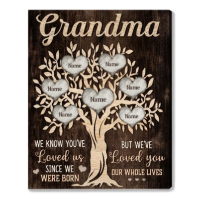 Custom Grateful Grandma Canvas Unique Mother's Day Gift From Children