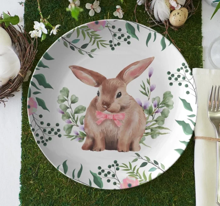 Ceramic Bunny Rabbit Plate - Easter Gifts For Professors