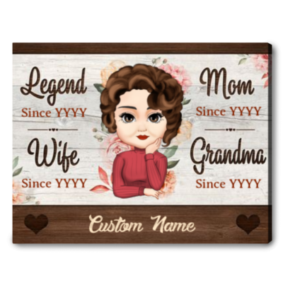 Custom Legend Wife Mom Grandma Canvas Unique Mother's Day Gift For Grandma