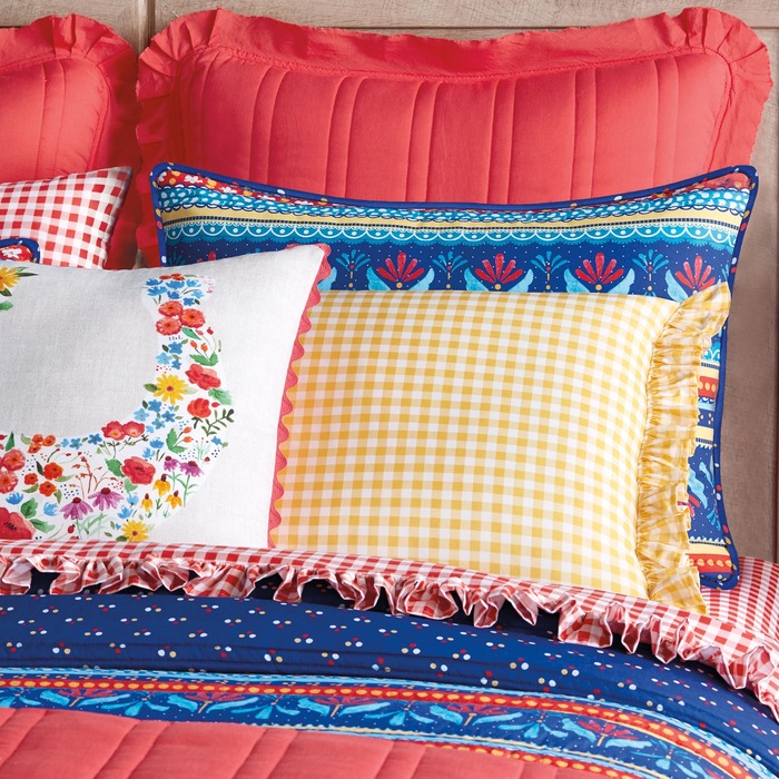 Easter present for wife - The Pioneer Woman Gingham Cotton Pillow