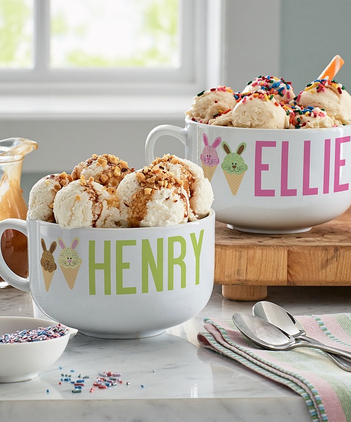 Sweet Bunny Ice Cream Bowls - Easter Present For Wife