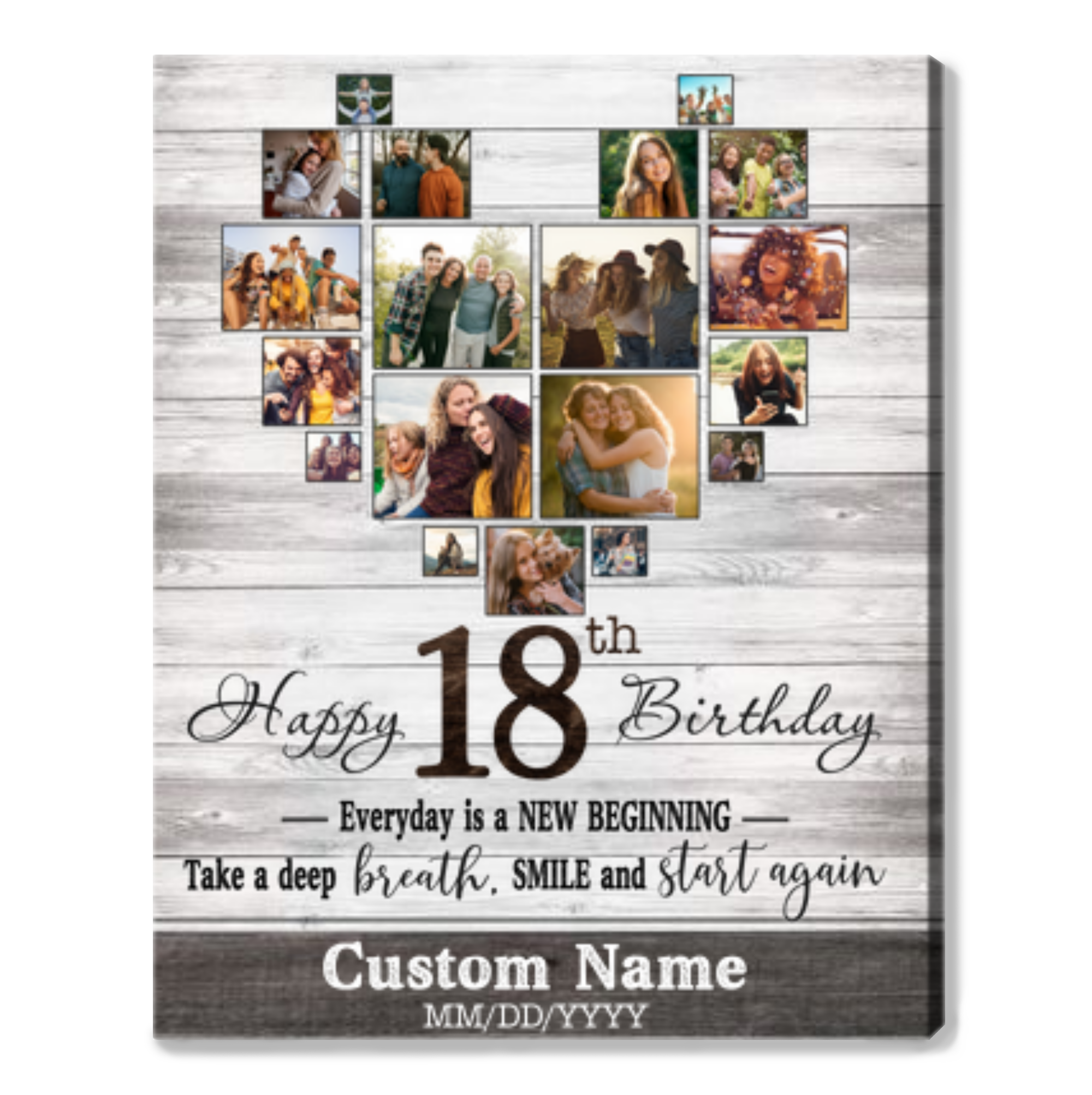 Customized Photo 18th Birthday Canvas 18th Gift Idea For Woman