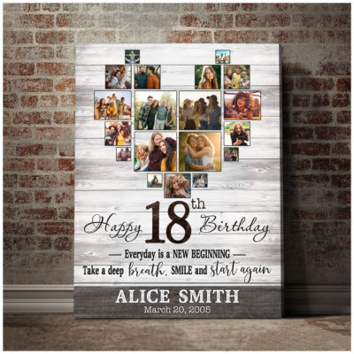 Customized Photo 18th Birthday Canvas 18th Gift Idea For Woman 01