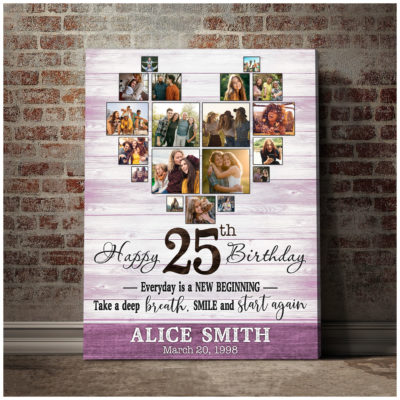 Customized Photo 25th Birthday Canvas 25th Gift Idea For Woman 01