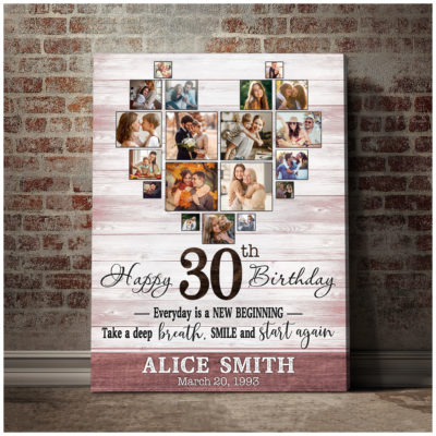 Customized Photo 30th Birthday Canvas 30th Gift Idea For Woman 01