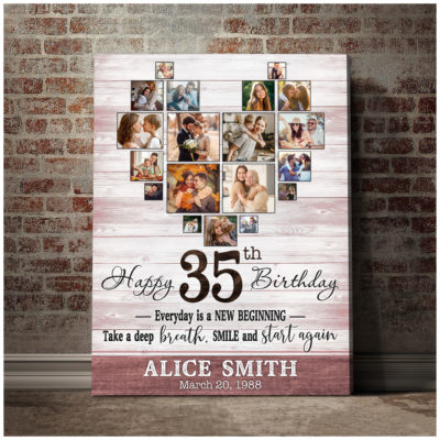 Customized Photo 35th Birthday Canvas 35th Gift Idea For Woman 01
