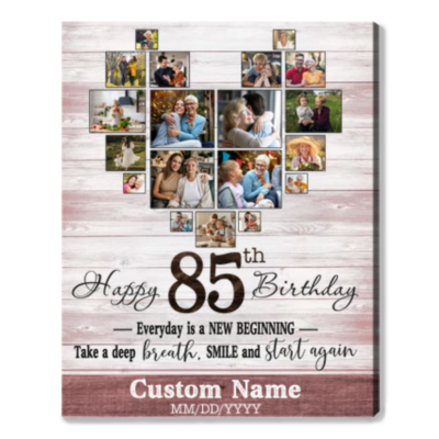 Customized Photo 85th Birthday Canvas 85th Gift Idea For Woman