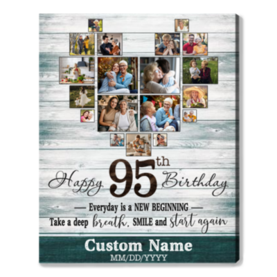 Customized Photo 95th Birthday Canvas 95th Gift Idea For Woman