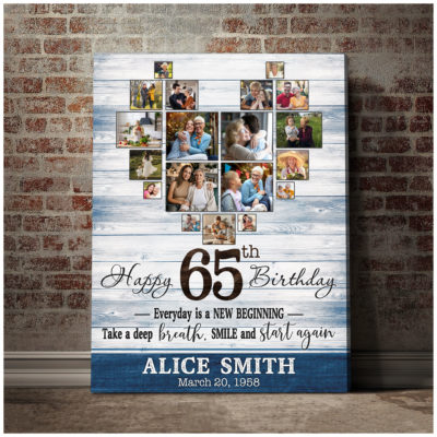 Customized Photo 65th Birthday Canvas 65th Gift Idea For Woman 01