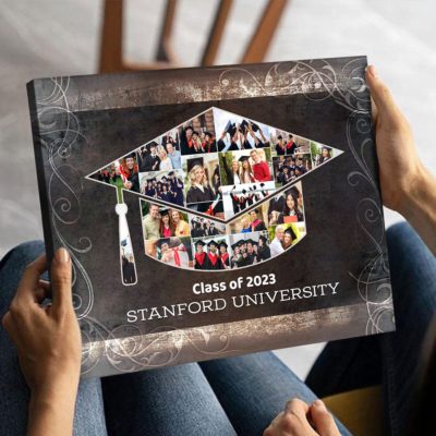 Personalized Gift For Grad-School Photo Graduation Photo Collage Canvas Print