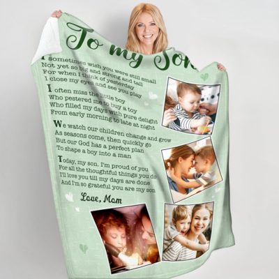 Mothers Day Gift For First Time Mom Fleece Blanket Gift For Son From Mom