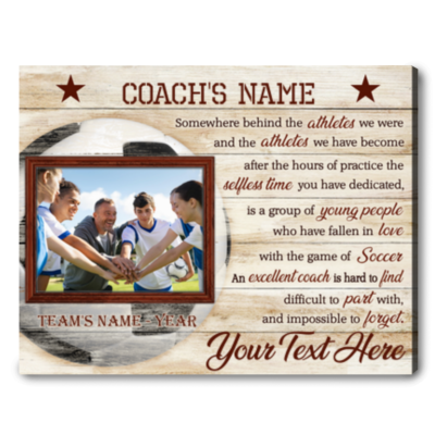 Custom Photo Soccer Coach Canvas Print Thank You Gift For Soccer Coach