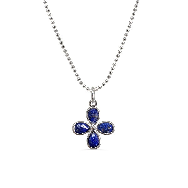 Lapis Lazuli Flower Necklace is stunning 32nd anniversary gift for her