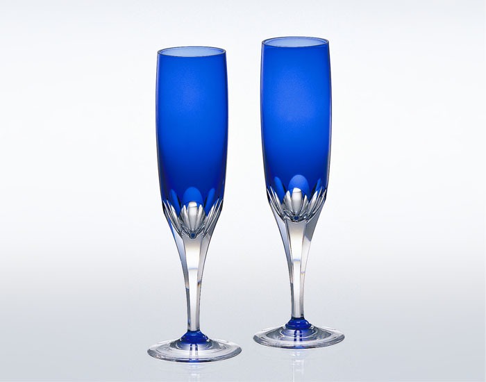 "Royal Blue" Flute Champagne Glasses 