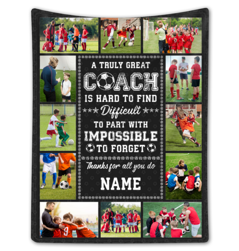 Custom Photo Football Coach Blanket Thank You Coach Appreciation Gift