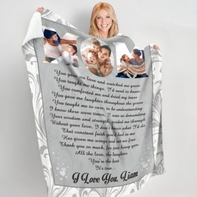 Mom Photo Collage Fleece Blanket Gift Meaningful Mothers Day Gift Ideas