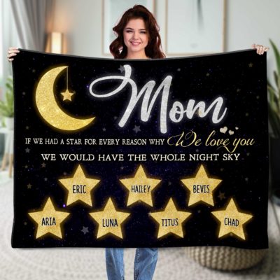 Personalized Whole Night Sky Mom Blanket Unique Gift For Mother's Day 01
