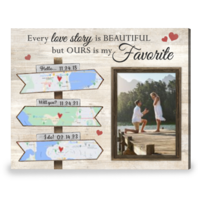 Custom Map Gift Mother's Day Gift For Wife Canvas Print