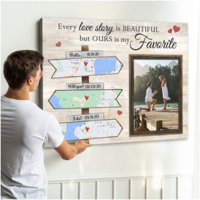 Custom Map Gift Mother's Day Gift For Wife Canvas Print